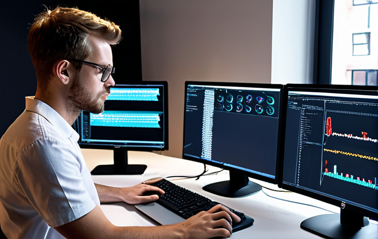 **
"A modern IT professional intently engaged in hands-on work, debugging complex code on multiple screens in a sleek, well-lit tech workspace. The scene emphasizes practical experience and real-world problem-solving, with elements like intricate code, network diagrams, and performance metrics displayed. The atmosphere is focused and dynamic, reflecting the shift from theoretical knowledge to applied skills. High detail, contemporary design, professional lighting, subtle hints of a modern Dutch tech environment, 4k, photorealistic."
2. **Prompt for