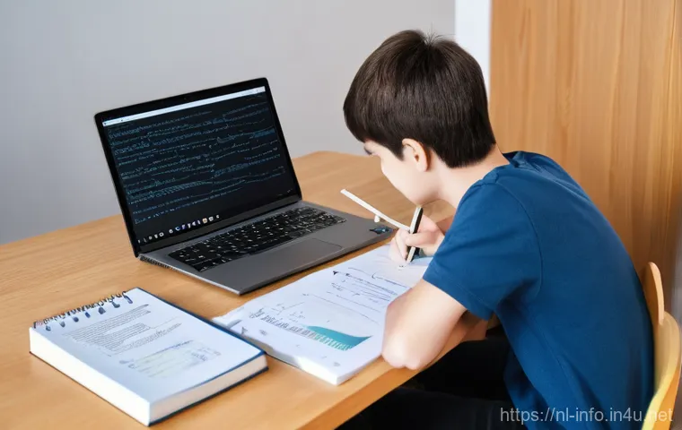 정보처리 실기 과목별 모범 답안 작성법 - **Prompt:** A young adult student, approximately 18-22 years old, deeply engrossed in studying for a...