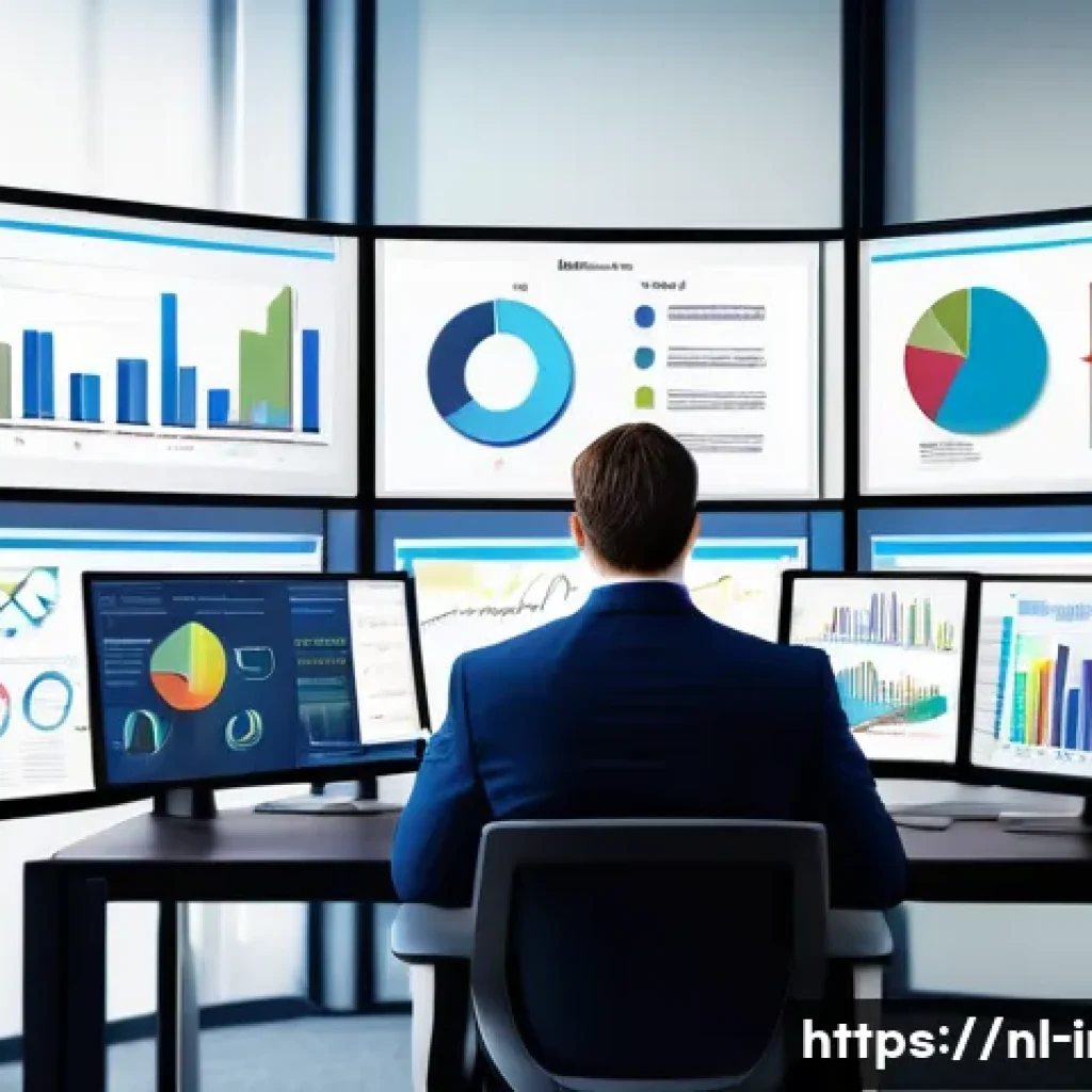 정보처리 실기 시험에서 출제된 사례 분석 - A professional scene depicting a business analyst sitting at a modern office desk, analyzing data on...